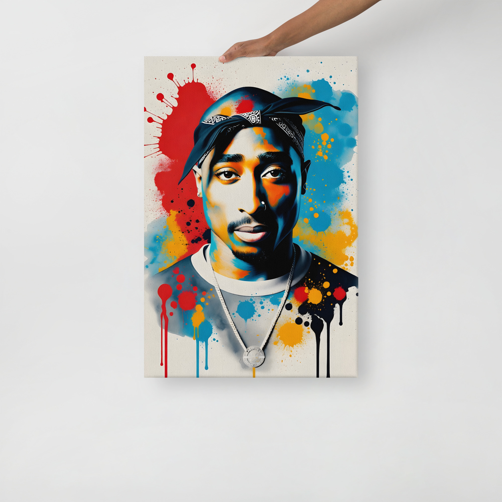 Private: 90s West Coast Rap Icon Colour Explosion Canvas Print – Hip-Hop Pop Art Wall Décor