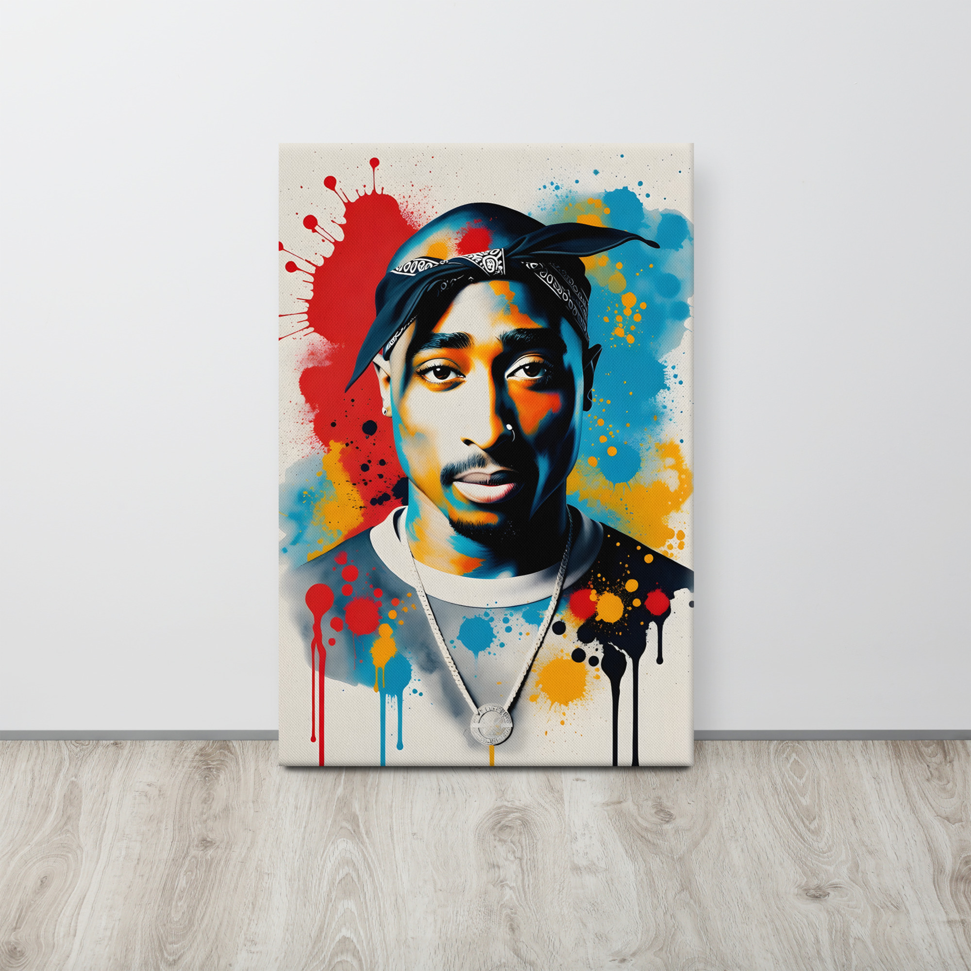 Private: 90s West Coast Rap Icon Colour Explosion Canvas Print – Hip-Hop Pop Art Wall Décor