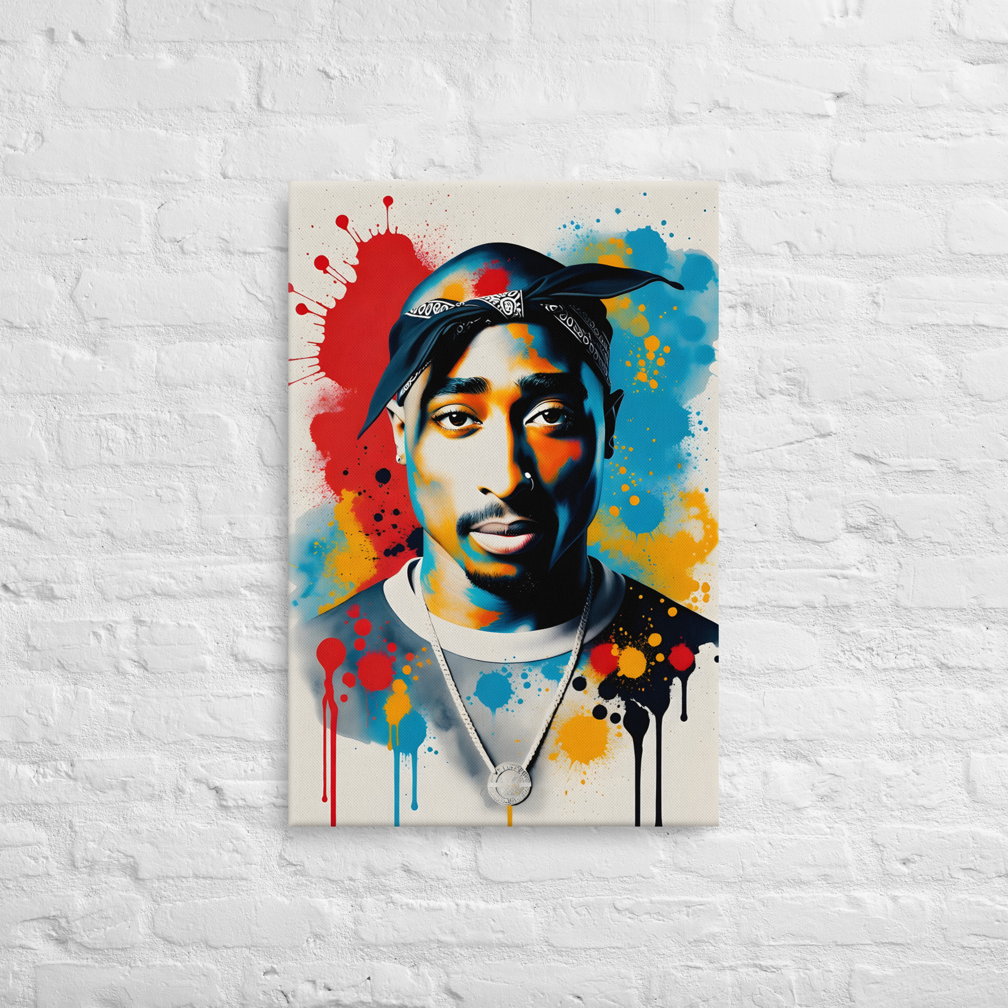 Private: 90s West Coast Rap Icon Colour Explosion Canvas Print – Hip-Hop Pop Art Wall Décor