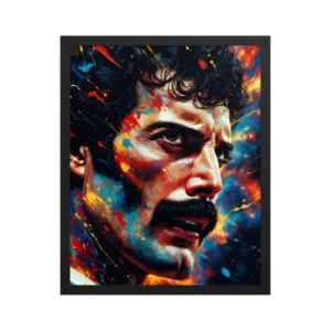 Private: Fiery Gaze Paint Splash Portrait Canvas Print – Dark Pop Art Wall Décor