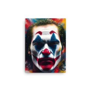 Private: Dark Clown Paint Splash Portrait Canvas Print – Pop Art Wall Décor