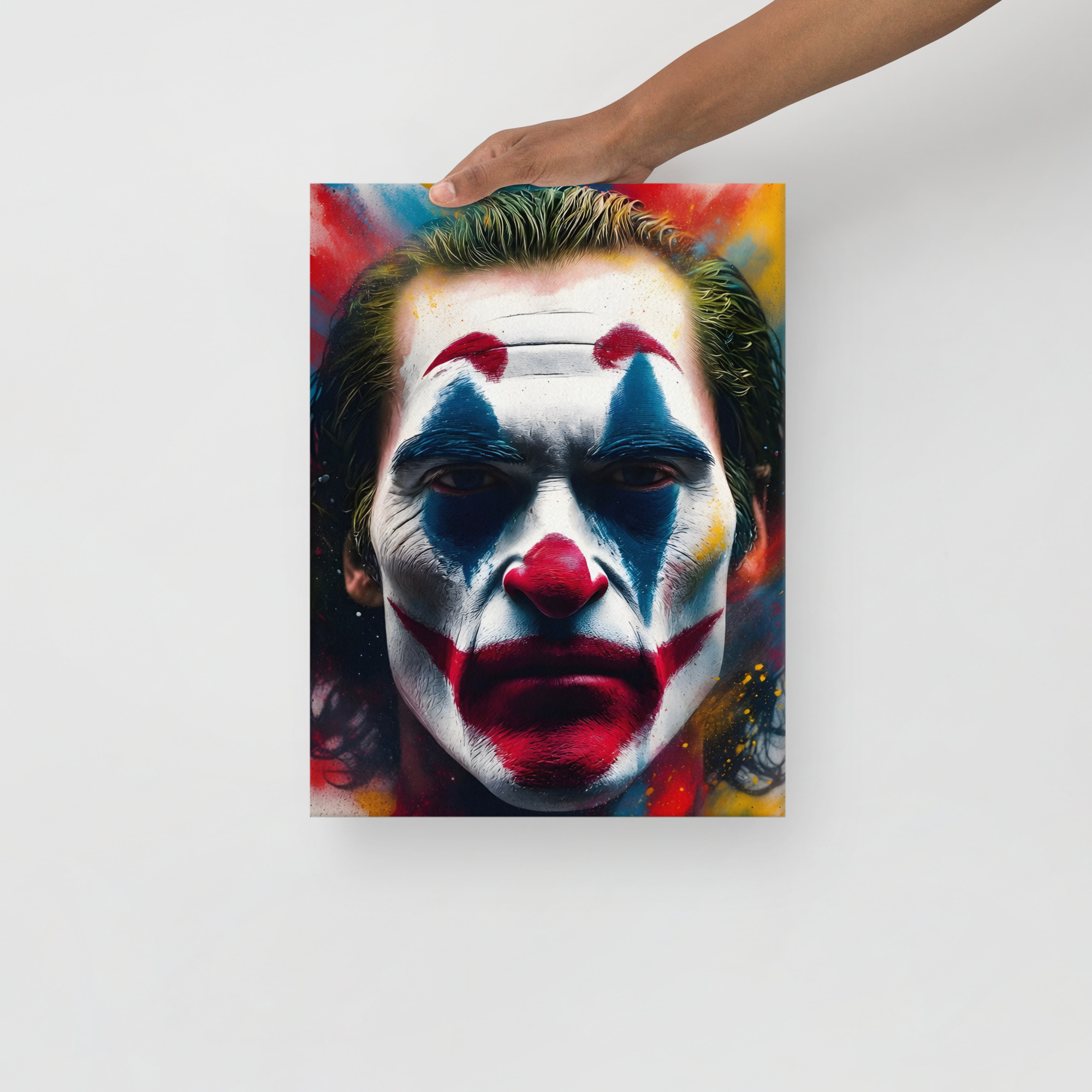 Private: Dark Clown Paint Splash Portrait Canvas Print – Pop Art Wall Décor